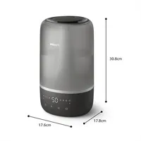 Philips HU1510-03 ultrahangos párásító 3 l, 41 m2, 21 dB, érintős kijelző, automatikus üzemmód, 3 sebesség, időzítő 12 ó #2