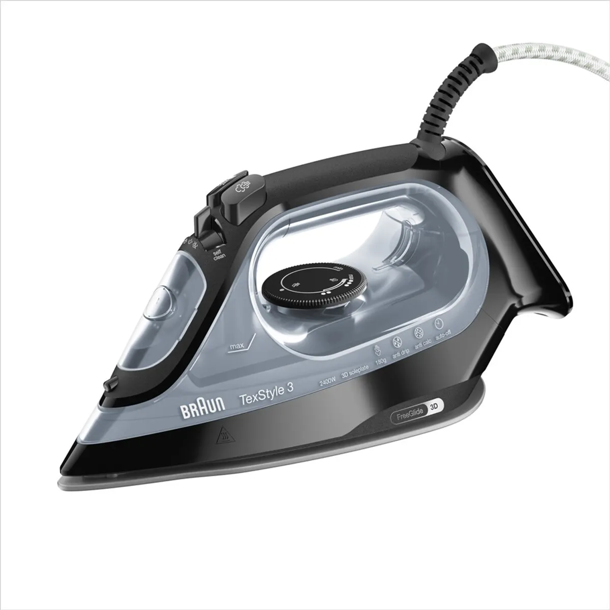 Braun SI3055BK Gőzölős vasaló beépített tartály 0,27 L 2400 W gőz 45 g/perc 180 g/perc kerámia talp öntisztító 2 m vezeték hegyes vasalóorr #1