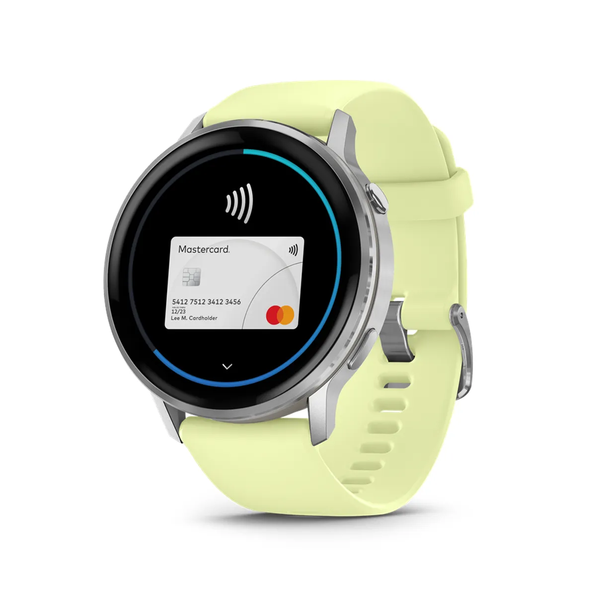 Garmin 010-03014-02 Venu 4 45mm AMOLED kijelző 1.4" felbontás 454x454 érintőképernyő 8 GB Wi-Fi GPS ezüst tok citromsárga szilikonszíj #3