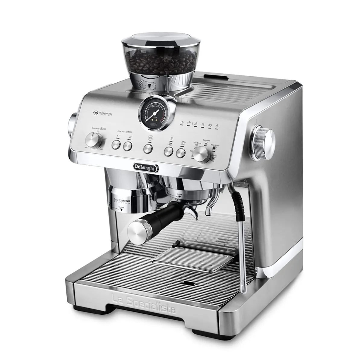 DeLonghi EC9555.M Eszpresszó kávéfőző 19 bar nyomás 2 L tartály beépített daráló 250 g kávébab kapacitás tejhabosító hőblokk rozsdamentes acél ház #3