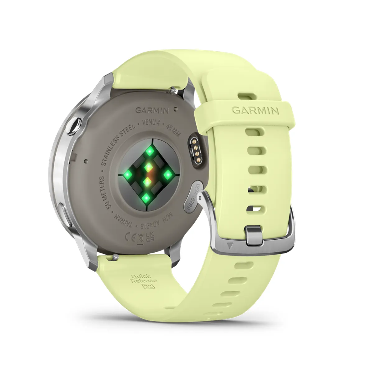 Garmin 010-03014-02 Venu 4 45mm AMOLED kijelző 1.4" felbontás 454x454 érintőképernyő 8 GB Wi-Fi GPS ezüst tok citromsárga szilikonszíj #6