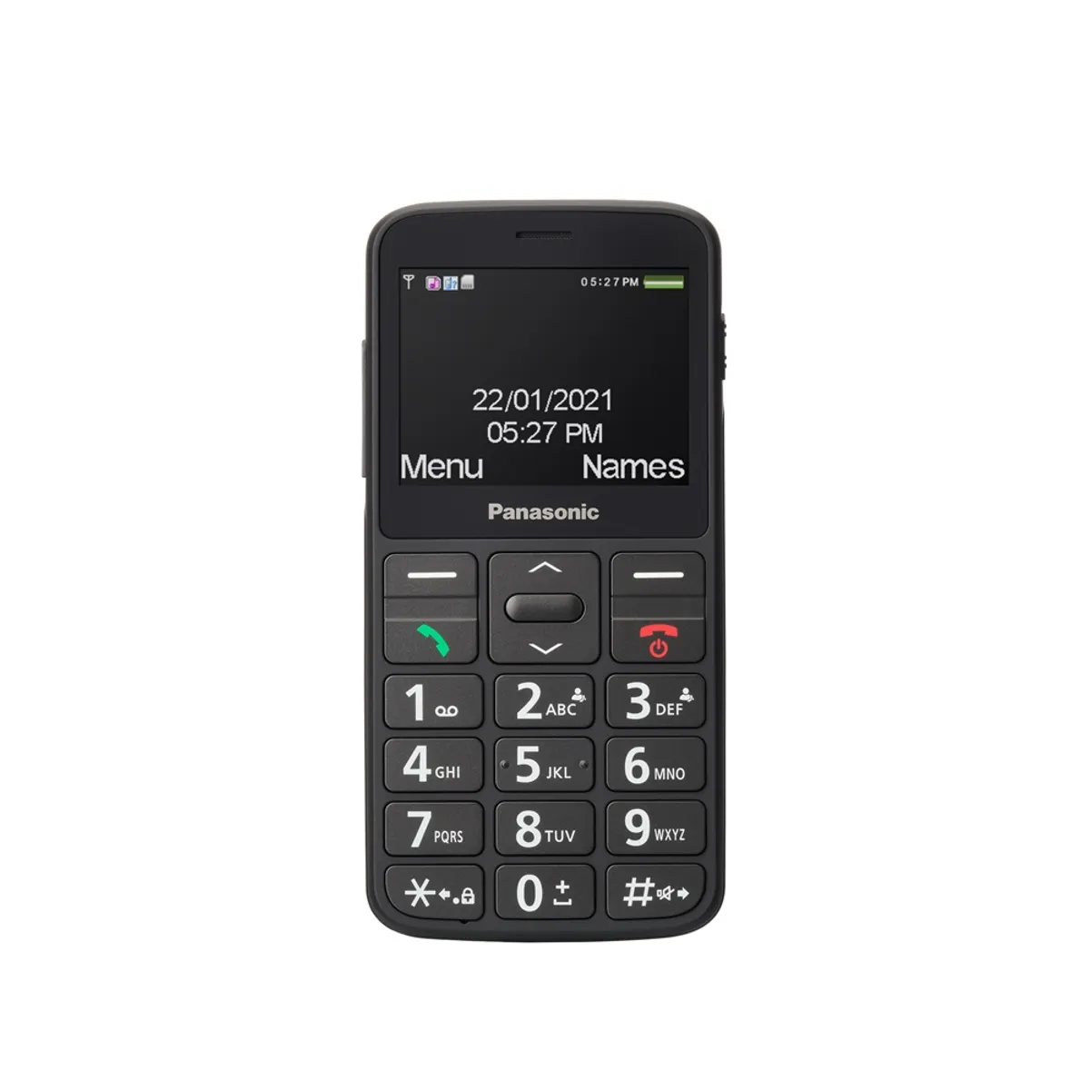 Panasonic KX-TU160EXB idős telefon 2,4" TFT kijelző, 2G, Beépített zseblámpa, Riasztás funkció, Gyorstárcsázás, Hívóazonosító, Kihangosítás #1