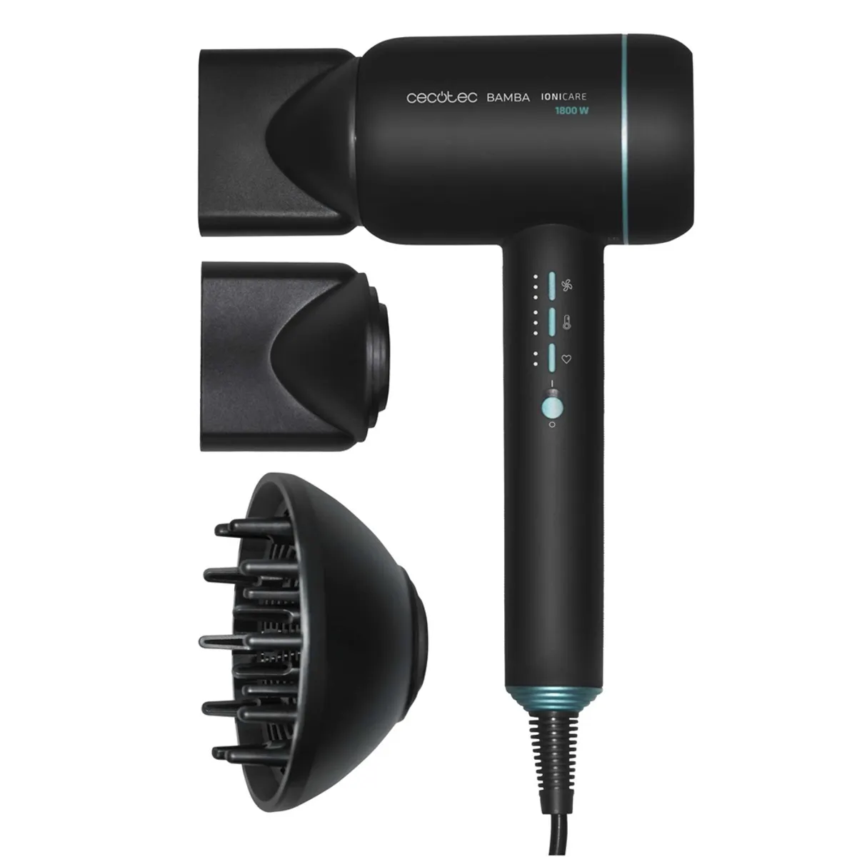 CECOTEC 04227 hajszárító 1800 W fekete 6 sebességfokozat 6 hőfok ionos diffúzor koncentrátor #1