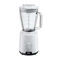 Braun JB1050WH asztali mixer üveg keverőtál 1,25 L rozsdamentes acél pengék 600 W 2 sebesség Lüktető jégkásítás fehér