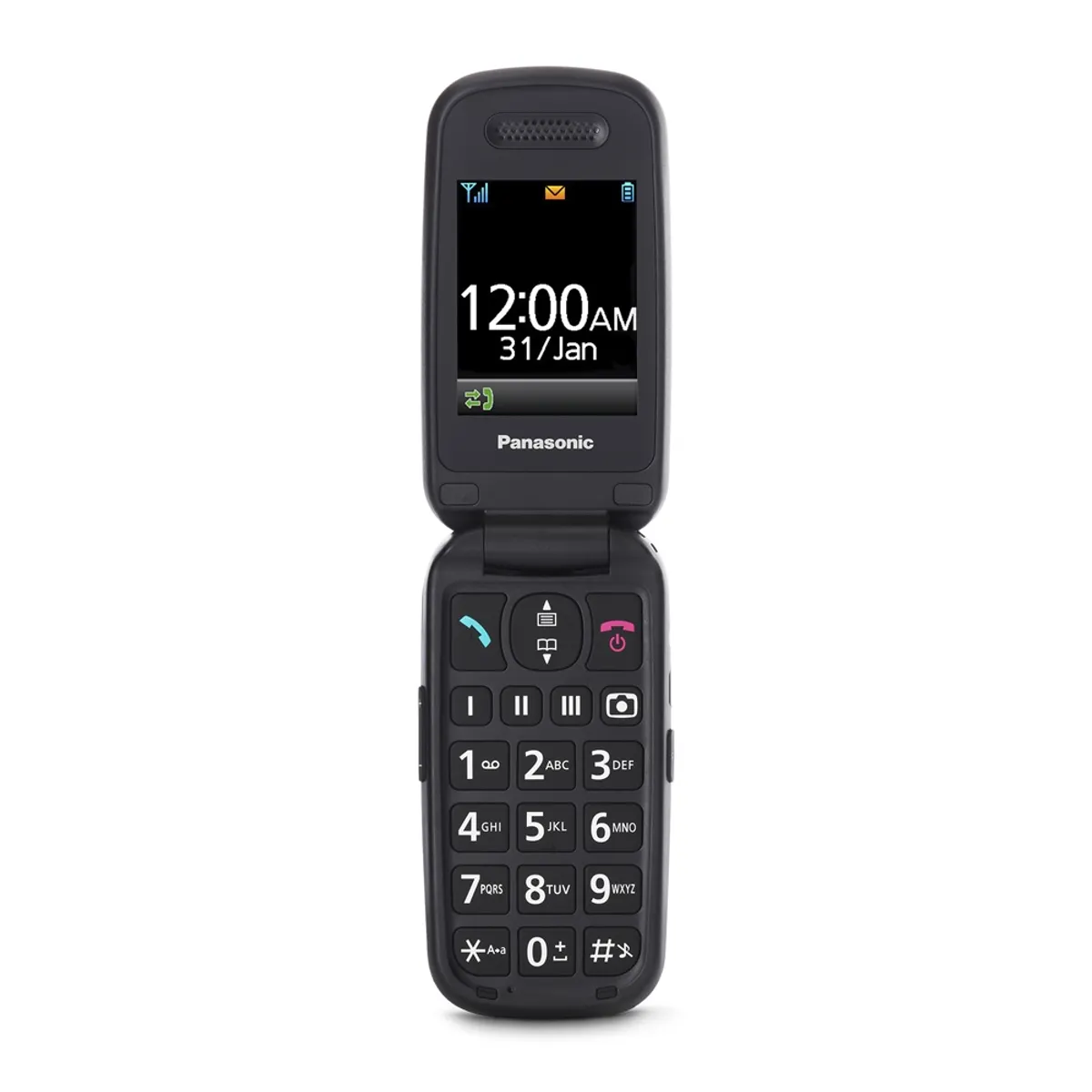 Panasonic KX-TU446EXB telefon időseknek fekete összecsukható 2G GSM GPRS Bluetooth egy SIM #2