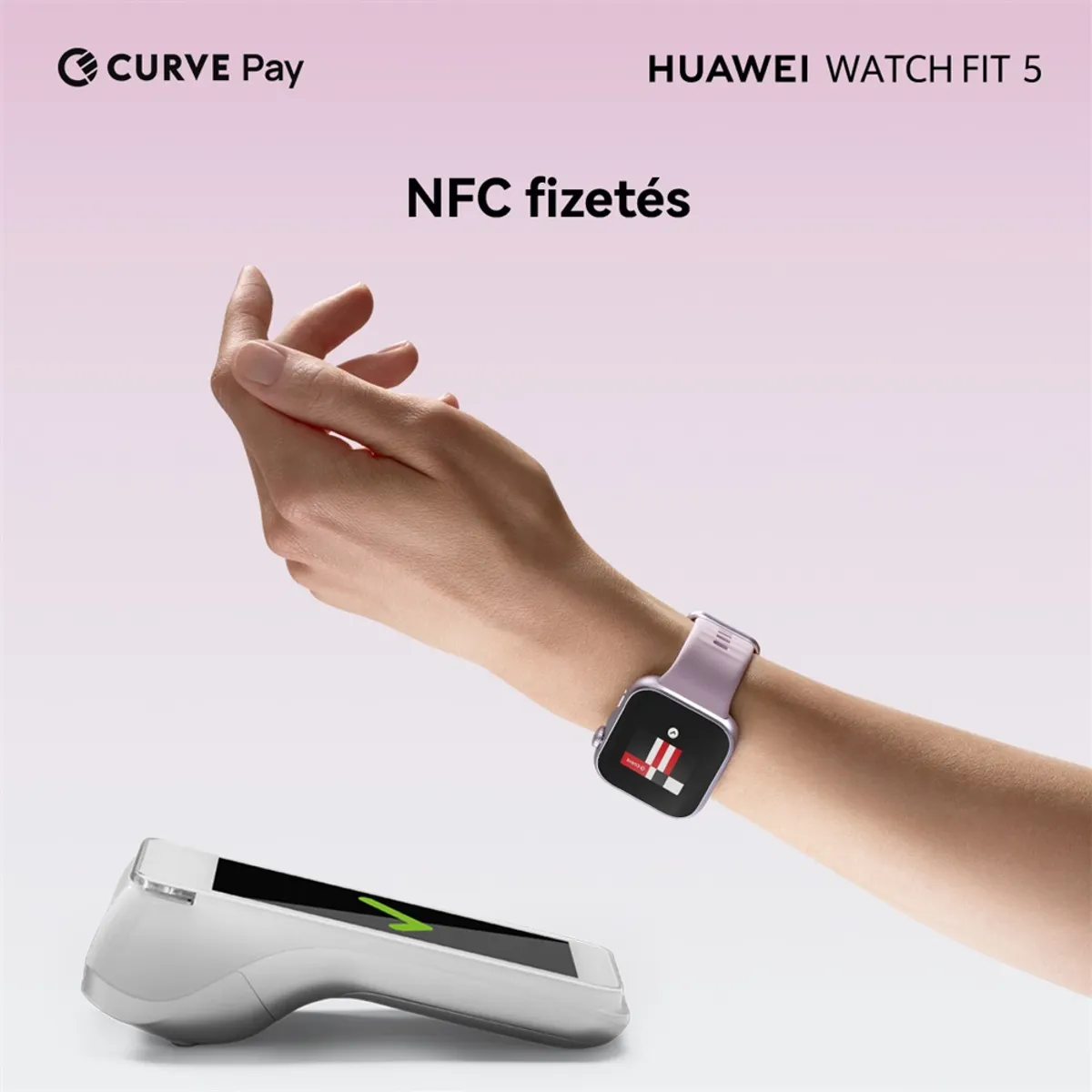 Huawei 55020HSD Watch Fit 5 fehér szilikon szíj GPS NFC állítható #9