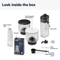 DeLonghi EXAM440.55.W teljesen automata eszpresszó kávéfőző beépített tejhabosító TFT kijelző 1,4 L víztartály 250 g kávébab kapacitás 19 bar #4