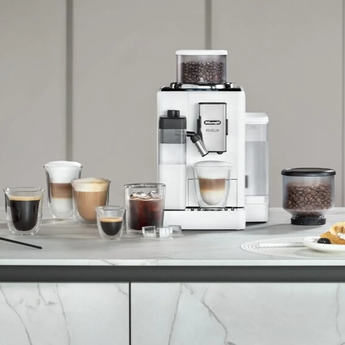 DeLonghi EXAM440.55.W teljesen automata eszpresszó kávéfőző beépített tejhabosító TFT kijelző 1,4 L víztartály 250 g kávébab kapacitás 19 bar #7