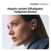 Huawei 55038692 FreeClip 2 fekete nyitott fülhallgató, két eszközre csatlakozás, IP57 por és vízállóság, hárommikrós hívás zajcsökkentés #10