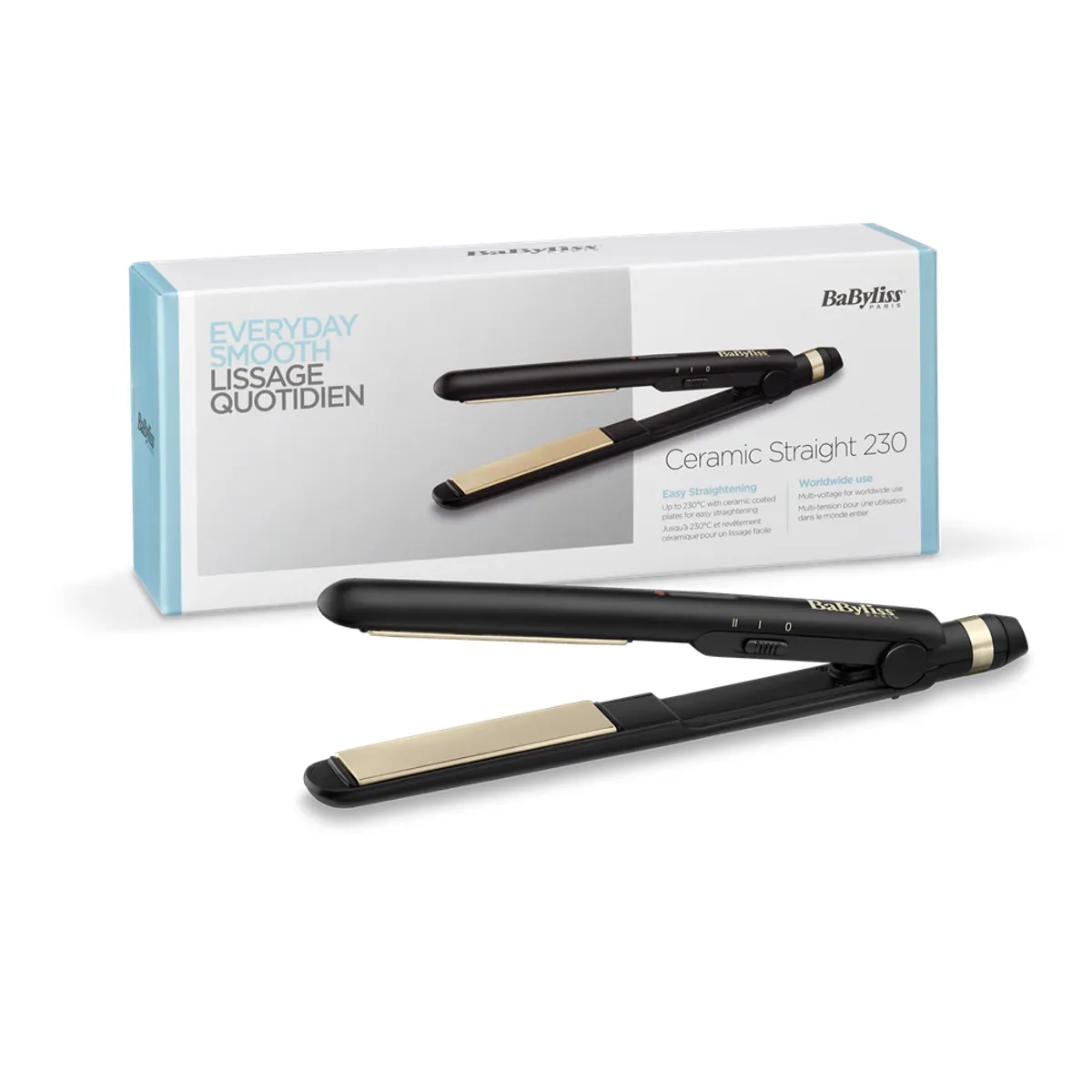 BaByliss ST089E hajvasaló kerámia bevonat max 230 C 2 hőfok 360 fokban elforgatható alapzat kettős feszültségű vezeték 2 m #3