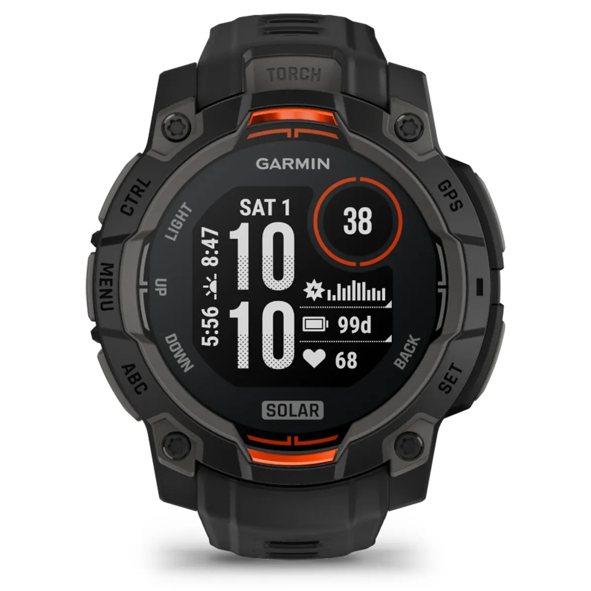 Garmin 010-02934-00 Instinct 3 45mm Solar fekete zseblámpa #1