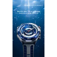 Huawei 55020GBB Watch Ultimate 2 fekete acél óratok GPS aktivitásmérő pulzusmérő IP69 szilikon szíj #8