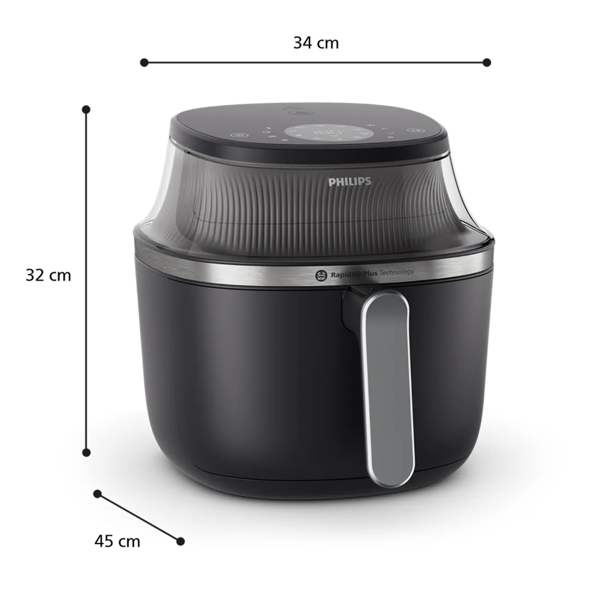 PHILIPS NA341/00 forrólevegős sütő 7,2 L Rapid Air 12 program érintős kijelző, digitális időzítő, automatikus kikapcsolás #5