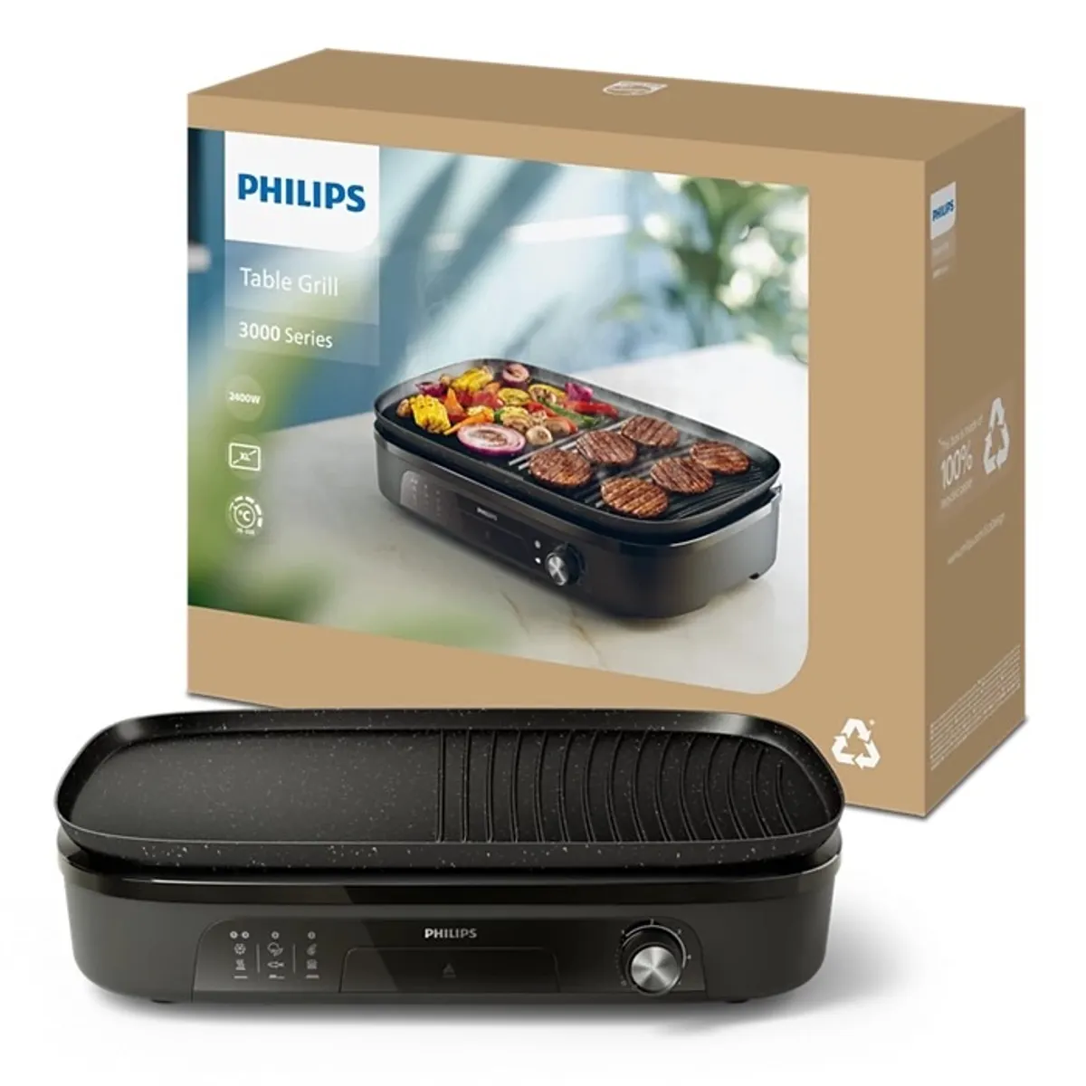 PHILIPS HD6210-90 mini sütő grill 2400 W 2 zóna 5 fokozat max 210C sütőfelület bevonata kő #3