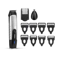 BaByliss T812E precíziós fül fej bajusz orr trimmelő 0,5-10 mm 14 fokozat 80 perc akkumulátor vízálló 2 tartozék fekete ezüst #4