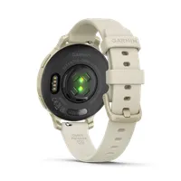 Garmin 010-02891-00 sportóra Lunar Gold bézs szilikon szíj 38 mm vízálló 50 m GPS GLONASS Galileo pulzusmérő zenevezérlés telefonkeresés USB-C töltő #5