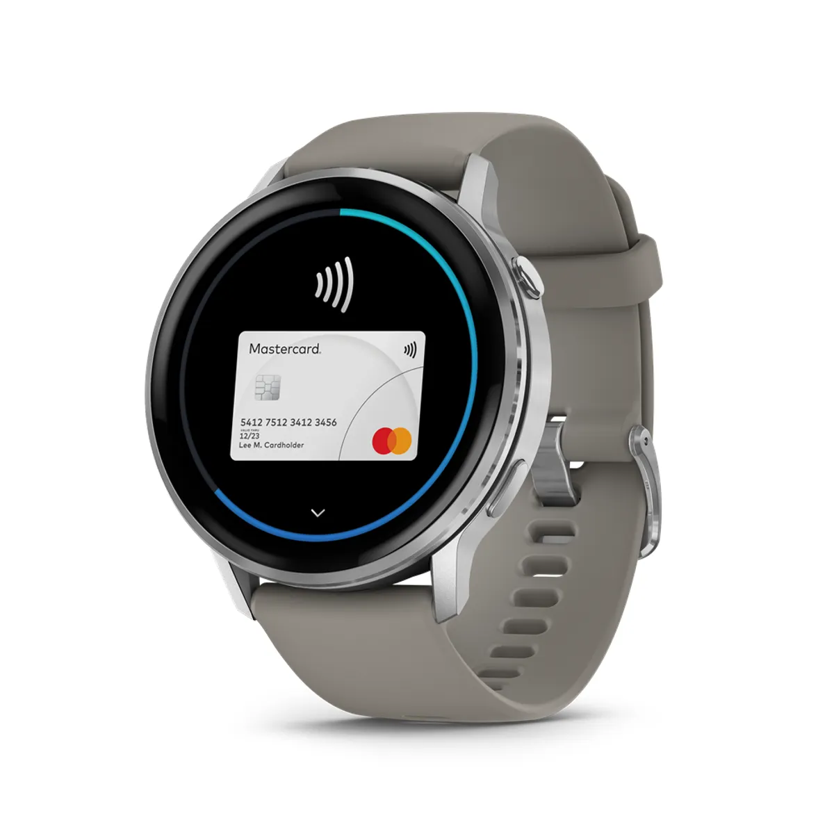 Garmin 010-03014-01 Venu 4 1.4" AMOLED 454x454 GPS Wi-Fi szilikon szürke ezüst #3