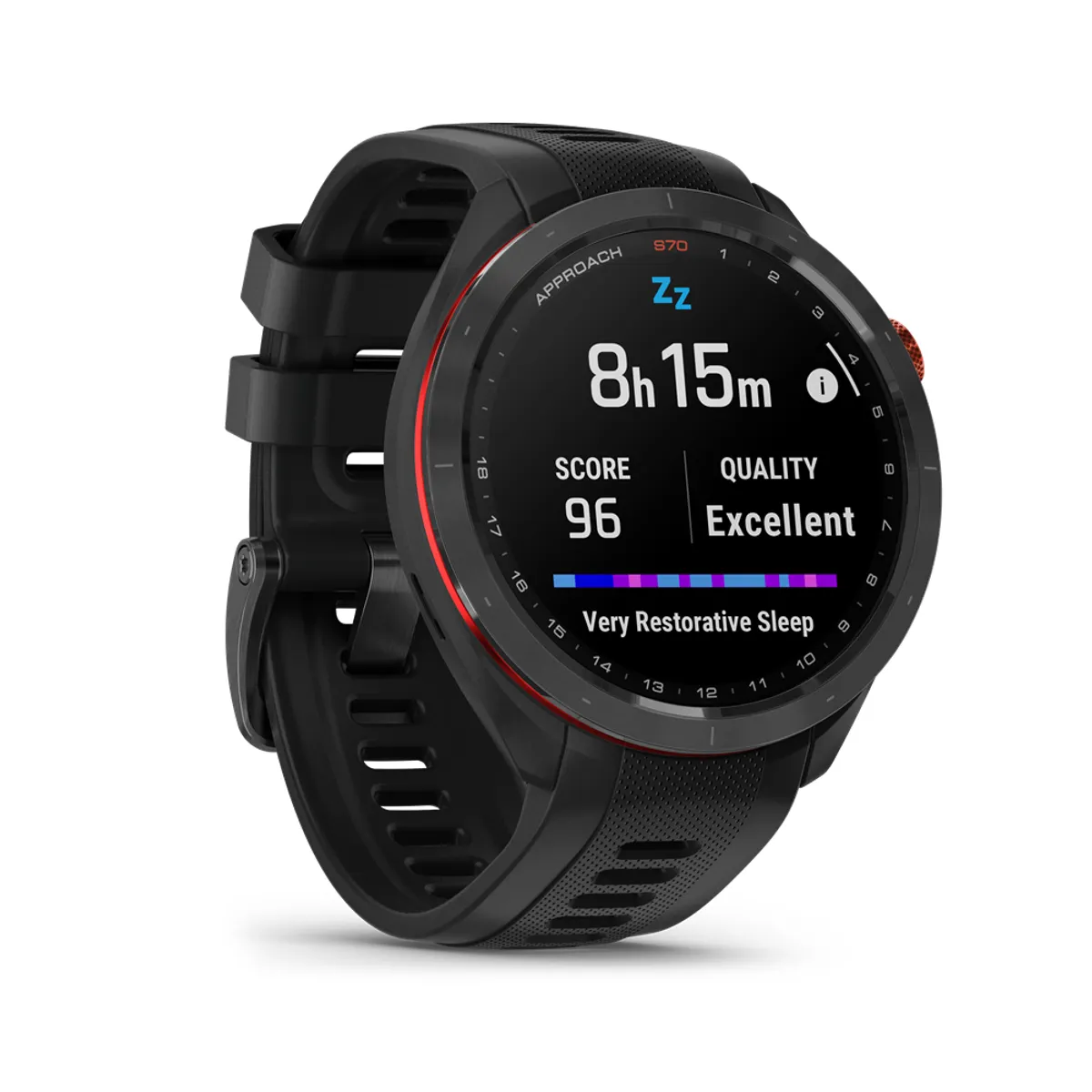 Garmin 010-02746-12 Approach S70 47mm AMOLED kijelző fekete kerámiakeret fekete szilikon szíj #2