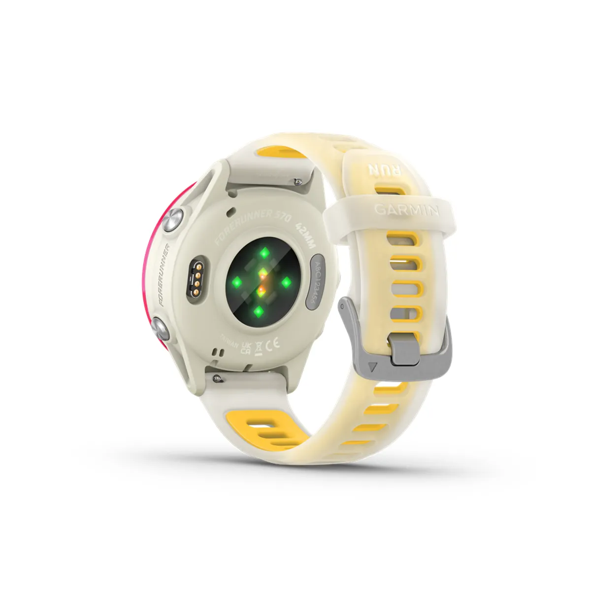 GARMIN 010-02970-02 Forerunner 570 málna 1.2" AMOLED 390x390 érintőképernyő 8 GB Wi-Fi GPS szilikon fehér sárga 42mm #6