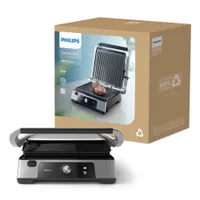 PHILIPS HD6301/90 minisütő 2200 W 200 °C forgógombos fedél zsírtálca nem tapadós bevonat alumínium ház szürke #2