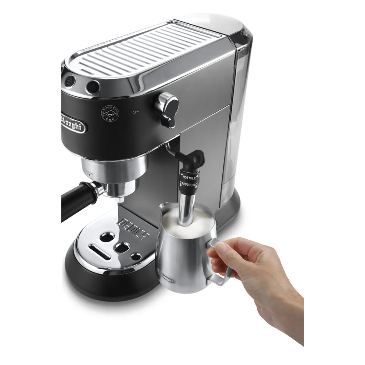 DeLonghi EC685.BK félautomata eszpresszó kávéfőző beépített tejhabosító 15 bar nyomás 1,1 L víztartály rozsdamentes acél ház #3