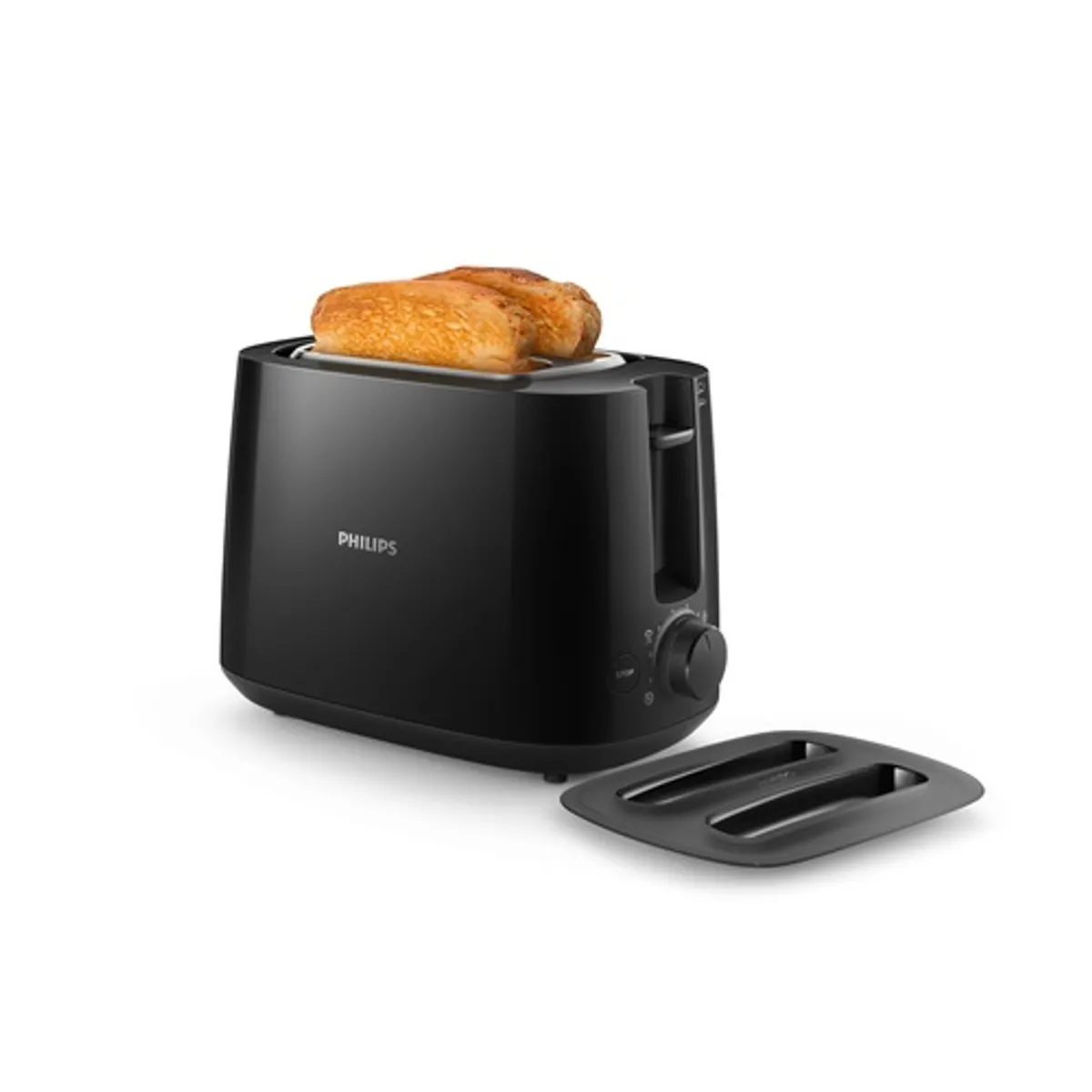 PHILIPS HD2582/90 kenyérpirító szürke, fém ház, 2 szeletes, 8 fokozat, olvasztás, újramelegítés, morzsatálca, vezeték tárolás, automatikus kikapcsolás #1