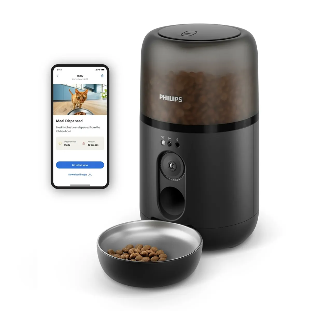 Philips PAW5320/02 automata kisállat etető 4,5 L Full HD kamera Wi-Fi 2,4 GHz adagolás 5 g tál mellékelve #2