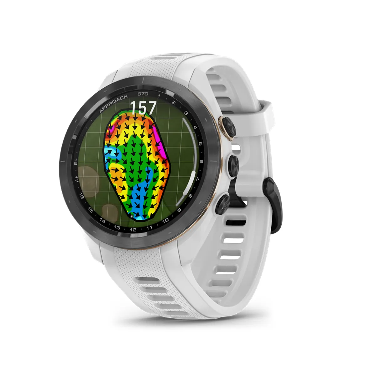 Garmin 010-02746-10 Approach S70 42mm fekete kerámia keret fehér szilikon szíj AMOLED kijelző #4