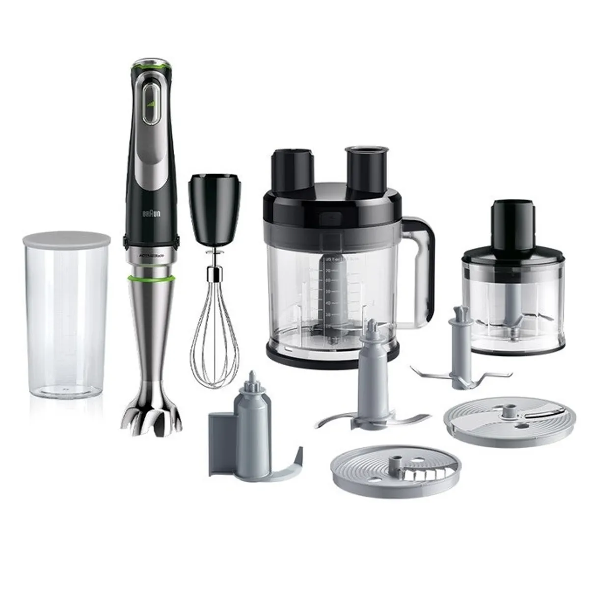 Braun MQ9195XLI MultiQuick 9 botmixer 1200 W 2 L edénykapacitás 0,5 L aprító 0,6 L csőröspohár rozsdamentes acél penge #1