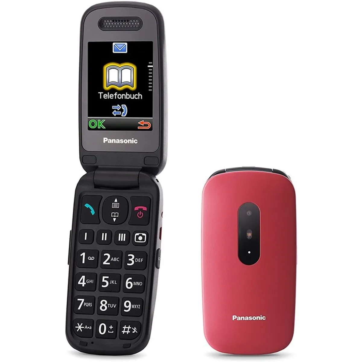 Panasonic KX-TU446EXR Idős telefon 2G GPRS SMS Bluetooth kihangosítás 2,4" TFT vörös #1
