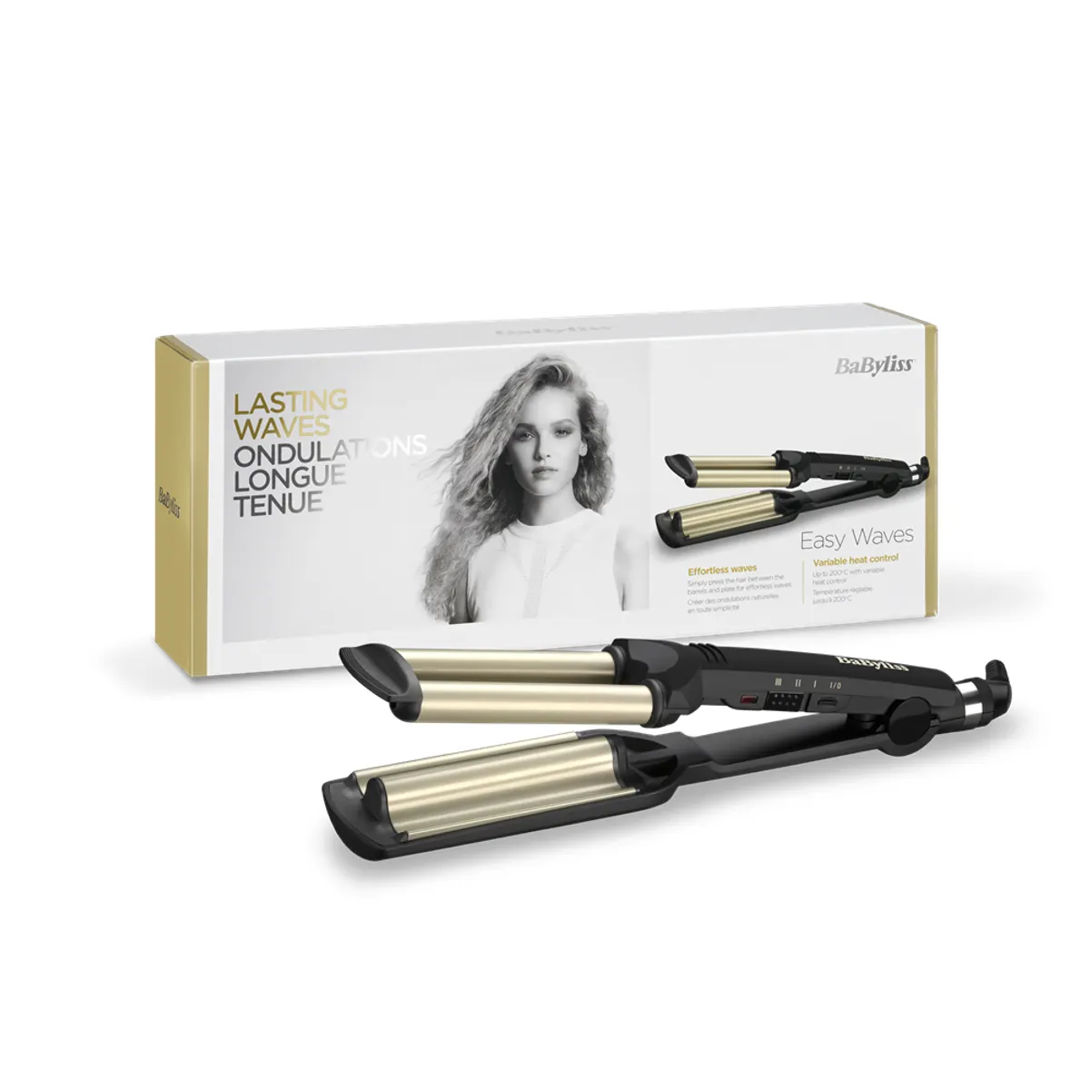 BaByliss C260E Texturizáló hajvasaló kerámia bevonat 15 mm 200 C 3 hőfok beállítás 360 fokos forgatható alapzat automatikus kikapcsolás 60 perc 1.8 m #3