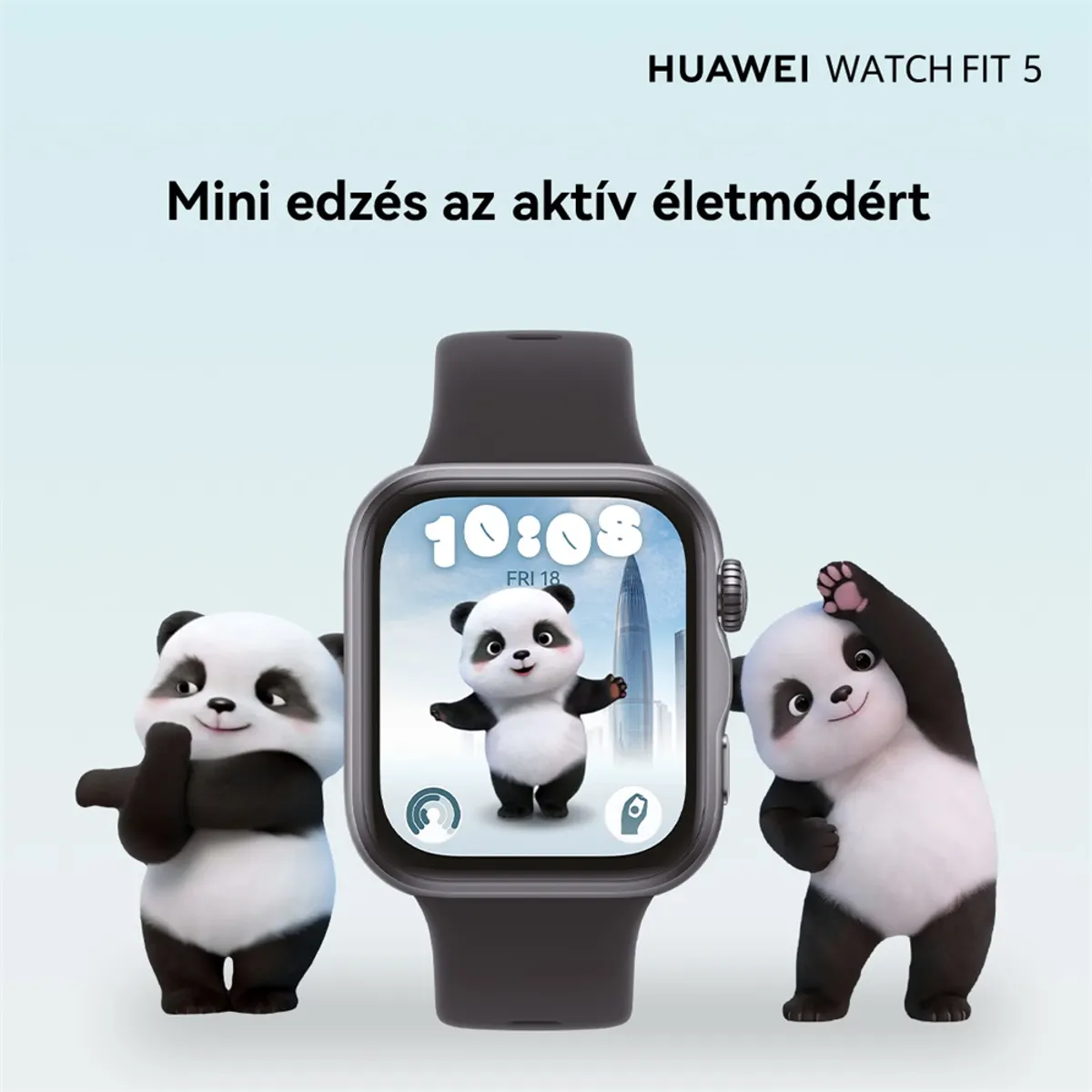 Huawei 55020HSE Watch Fit 5 szilikon szíj fekete GPS NFC aktivitásmérő #8