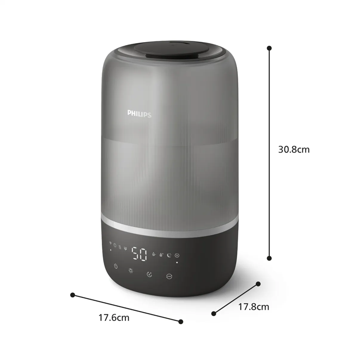 Philips HU1510-03 ultrahangos párásító 3 l, 41 m2, 21 dB, érintős kijelző, automatikus üzemmód, 3 sebesség, időzítő 12 ó #2