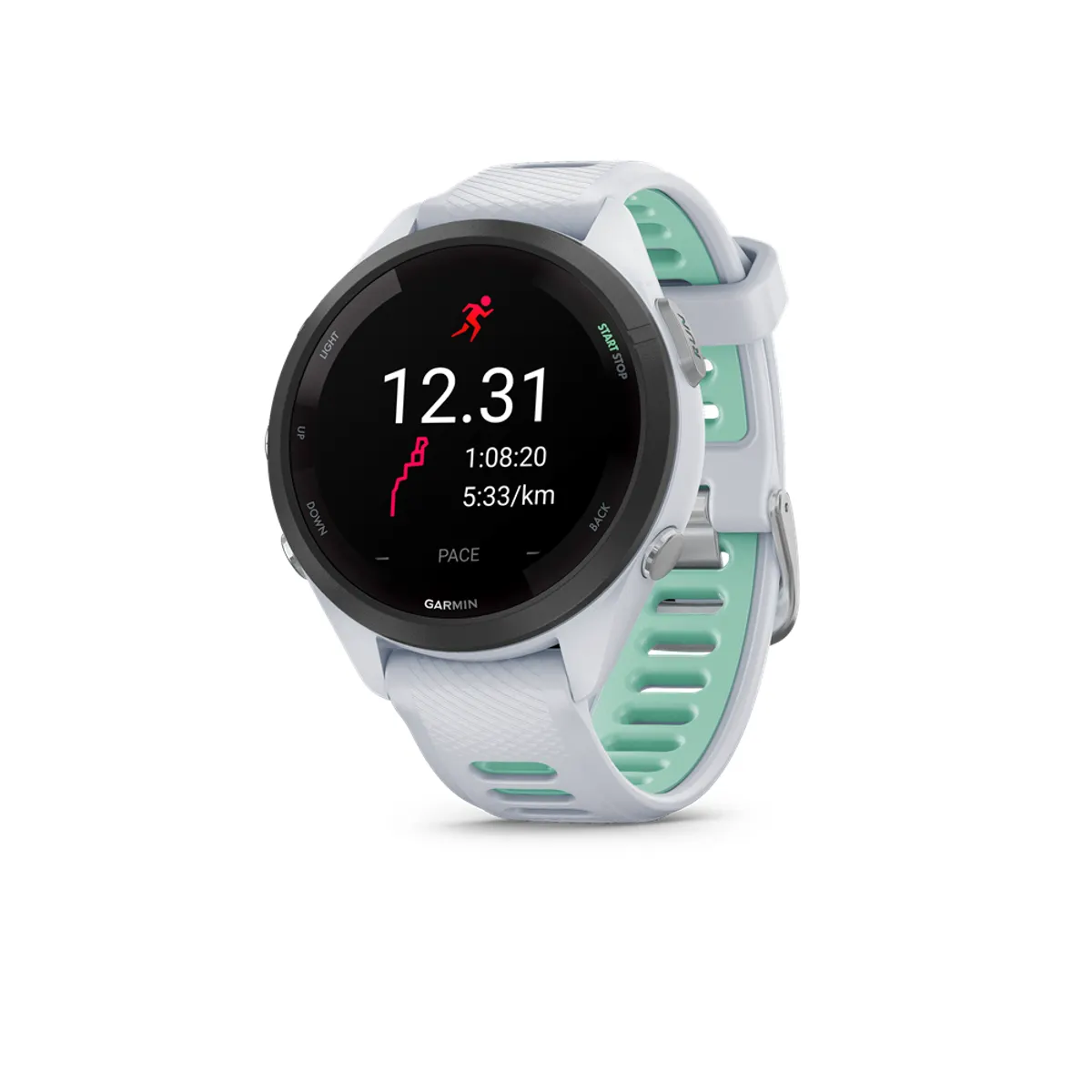 GARMIN 010-02810-14 sportóra Zöldeskék;Fehér szíj 42mm AMOLED 1,1" GPS GLONASS Bluetooth Wi-Fi 8 GB pulzusmérő Véroxigénszint mérő alvásfigyelés 5 ATM #1
