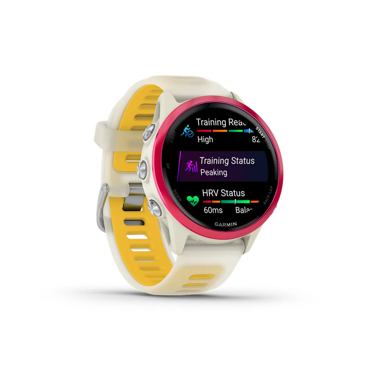 GARMIN 010-02970-02 Forerunner 570 málna 1.2" AMOLED 390x390 érintőképernyő 8 GB Wi-Fi GPS szilikon fehér sárga 42mm #3