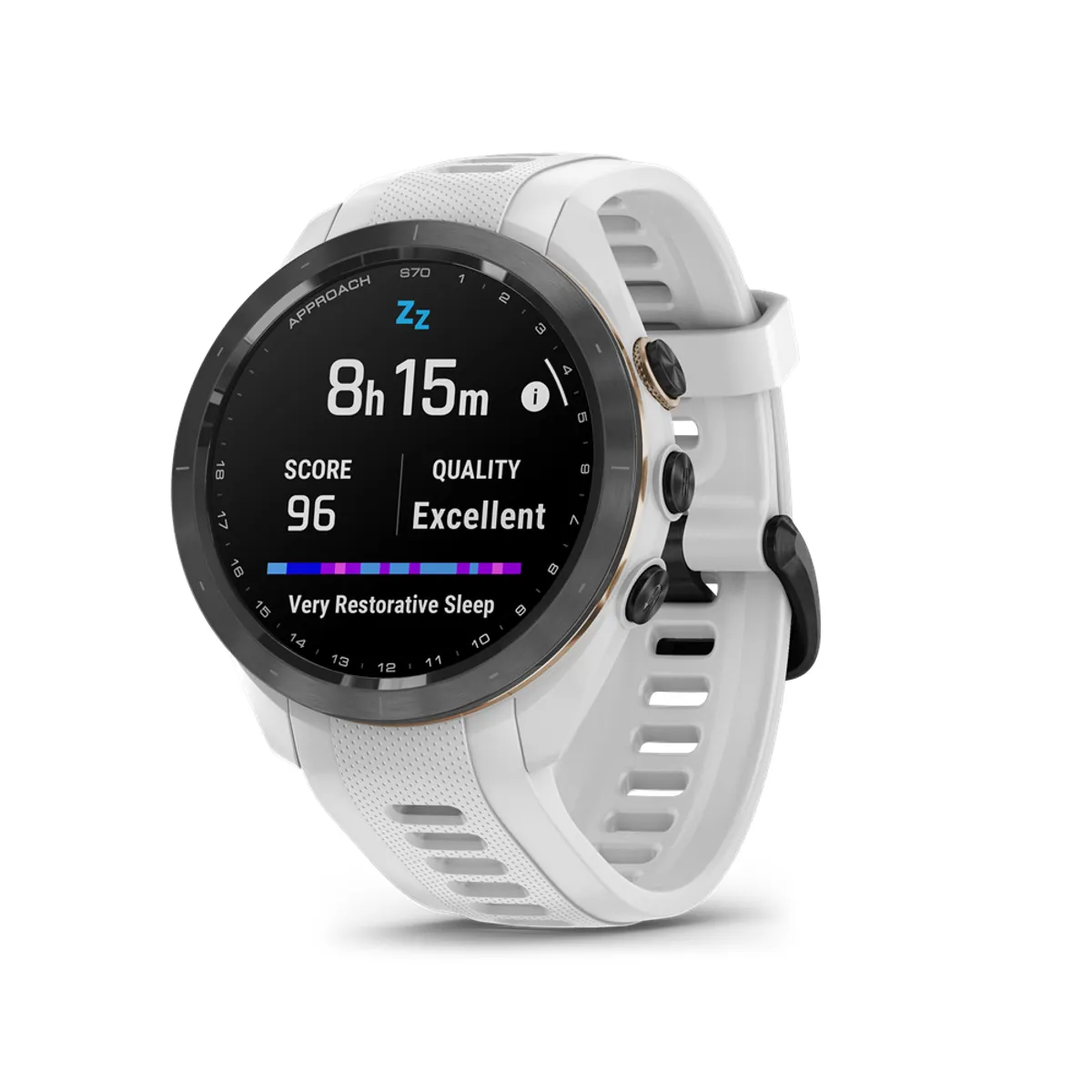 Garmin 010-02746-10 Approach S70 42mm fekete kerámia keret fehér szilikon szíj AMOLED kijelző #3
