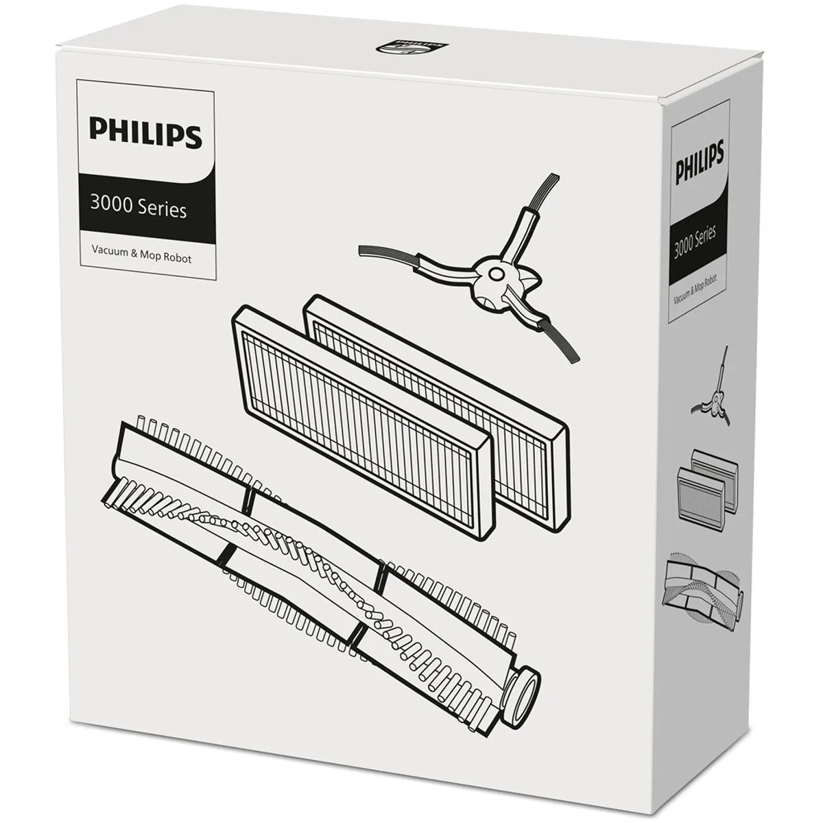 Philips XV1433/00 szűrő és kefe robot porszívóhoz kompatibilis XU2000 XU2100 XU3000 XU3100 2 szűrő 1 kefe oldalsó kefe van #1