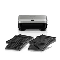 Braun SM5005 gofri és szendvics sütő 800 W 220-240 V ezüst 4 szendvics, 2 gofri tálca, tapadásmentes bevonatú lapok hideg érintésű fogantyú #2
