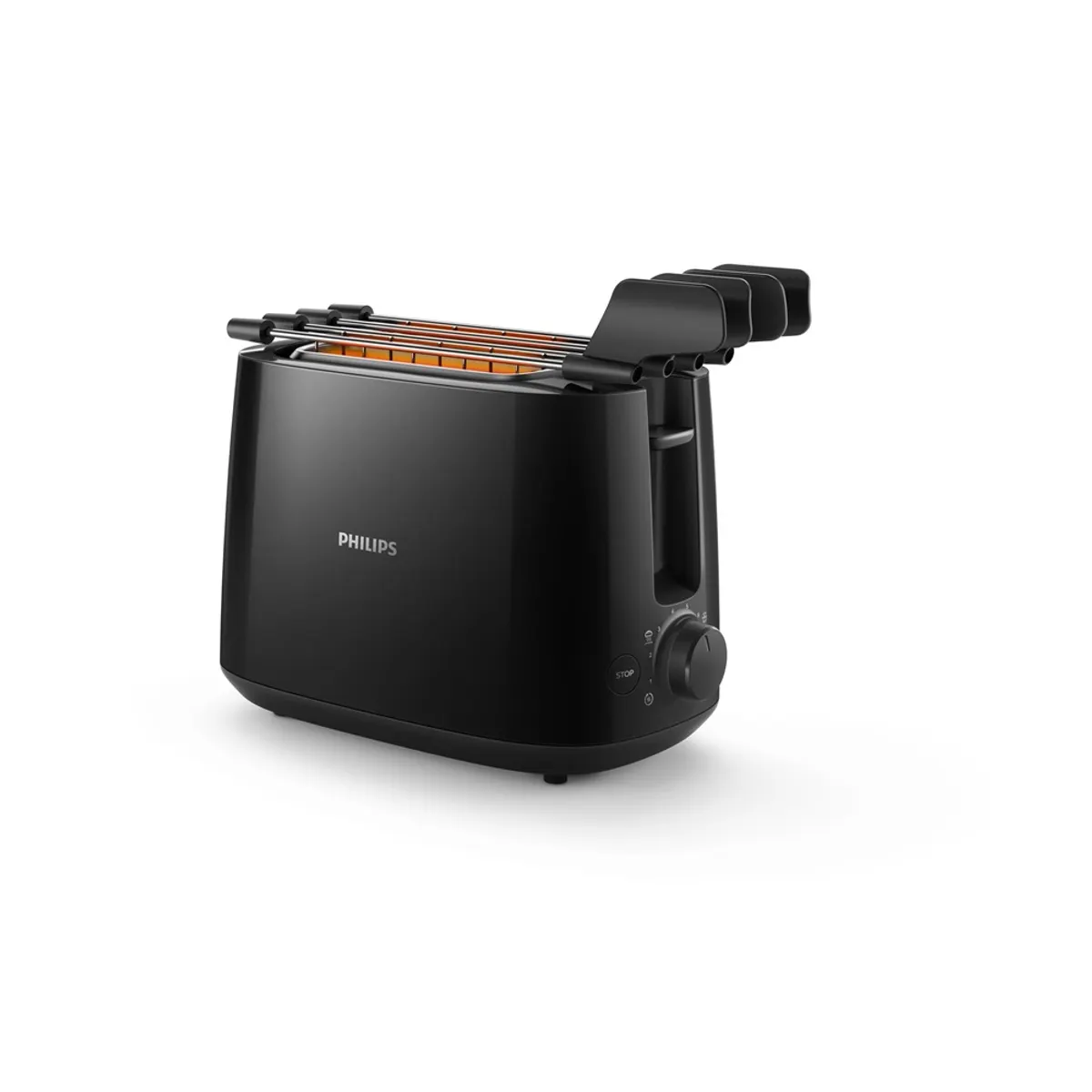Philips HD2583/90 kenyérpirító 2 hely 8 fokozat 600 W fekete olvasztó funkció automatikus kikapcsolás morzsatálca #1