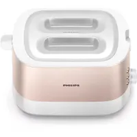 PHILIPS HD2638/11 Kenyérpirító 2 szeletes 7 fokozat automatikus kikapcsolás olvasztás újramelegítés emelő morzsatálca rózsaarany-fehér