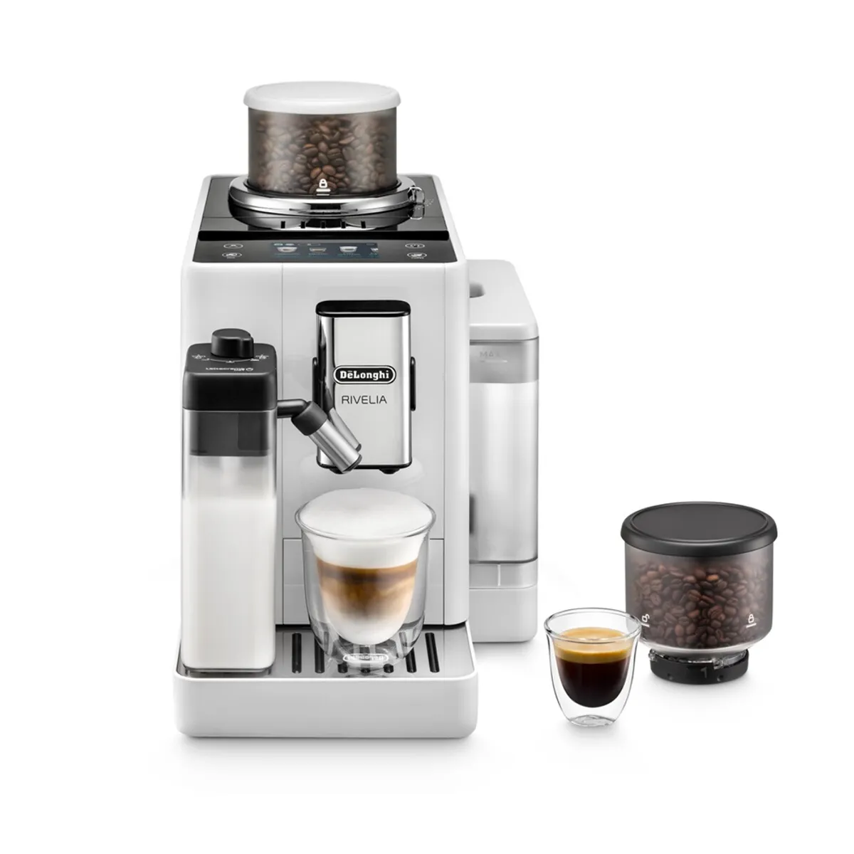 DeLonghi EXAM440.55.W teljesen automata eszpresszó kávéfőző beépített tejhabosító TFT kijelző 1,4 L víztartály 250 g kávébab kapacitás 19 bar #1