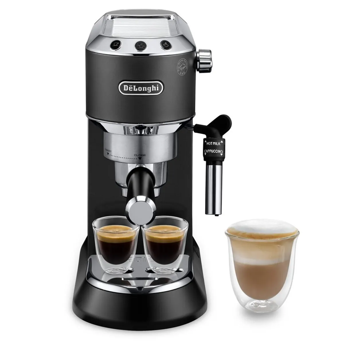 DeLonghi EC685.BK félautomata eszpresszó kávéfőző beépített tejhabosító 15 bar nyomás 1,1 L víztartály rozsdamentes acél ház #1