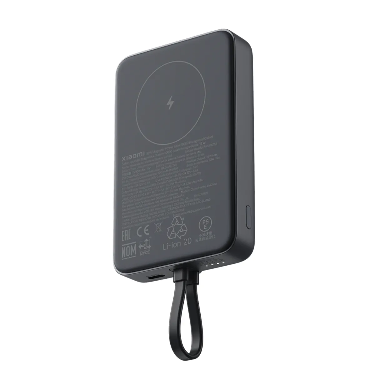 Xiaomi BHR9823GL Power bank 10000mAh mágneses, 33W gyorstöltés, beépített USB-C kábel, kétportos #2