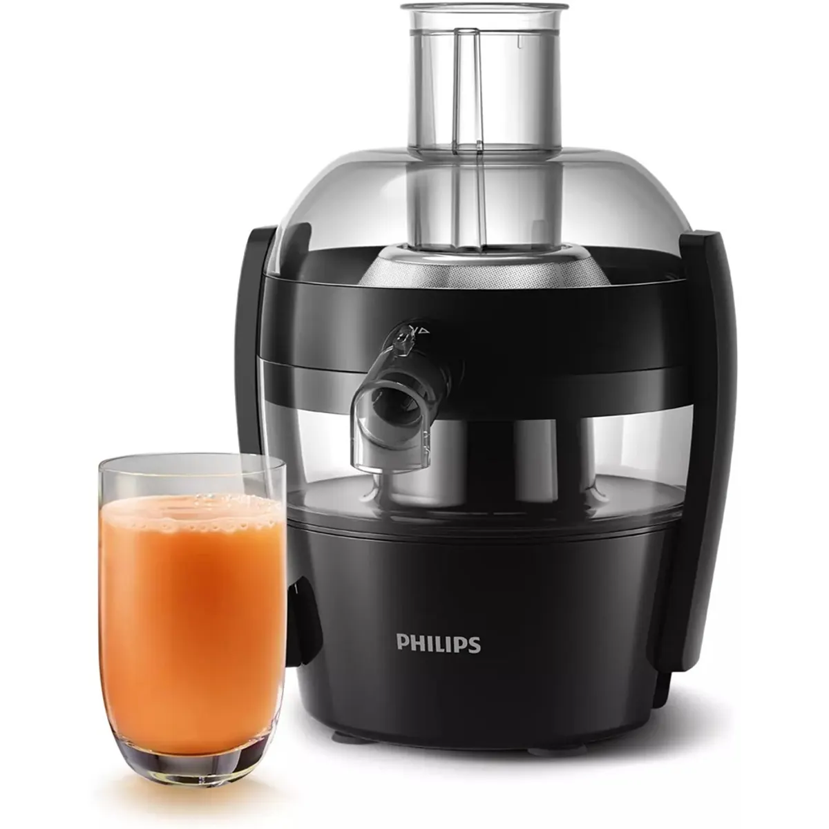 Philips HR1832-00 facsaró fekete 500 W rozsdamentes penge 0,5 L gyümölcslé tartály 0,8 m vezeték LED kijelző csúszásgátló lábak biztonsági rögzítés #3