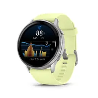 Garmin 010-03014-02 Venu 4 45mm AMOLED kijelző 1.4" felbontás 454x454 érintőképernyő 8 GB Wi-Fi GPS ezüst tok citromsárga szilikonszíj #2