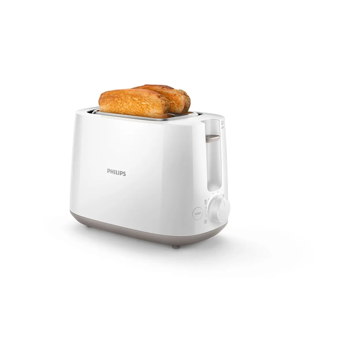 PHILIPS HD2581/00 kenyérpirító két szeletes 8 fokozat olvasztó újramelegítő automatikus előugró morzsatálca hideg érintésű fogantyú #2