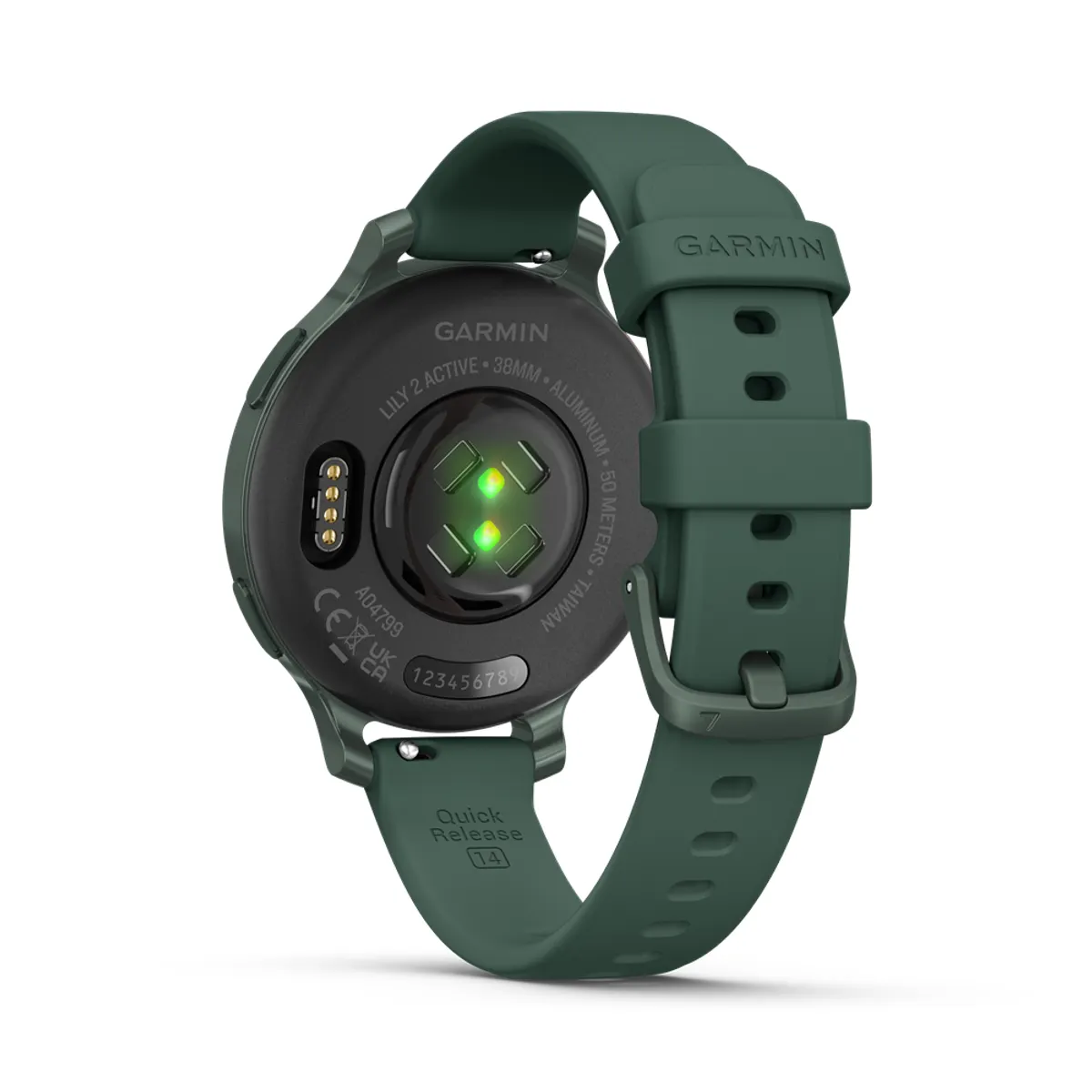 Garmin 010-02891-02 Lily 38 mm Jasper Green 50 m vízálló szilikon szíj alumínium tokkal Gorilla Glass 3 GPS pulzusmérő értesítések #5