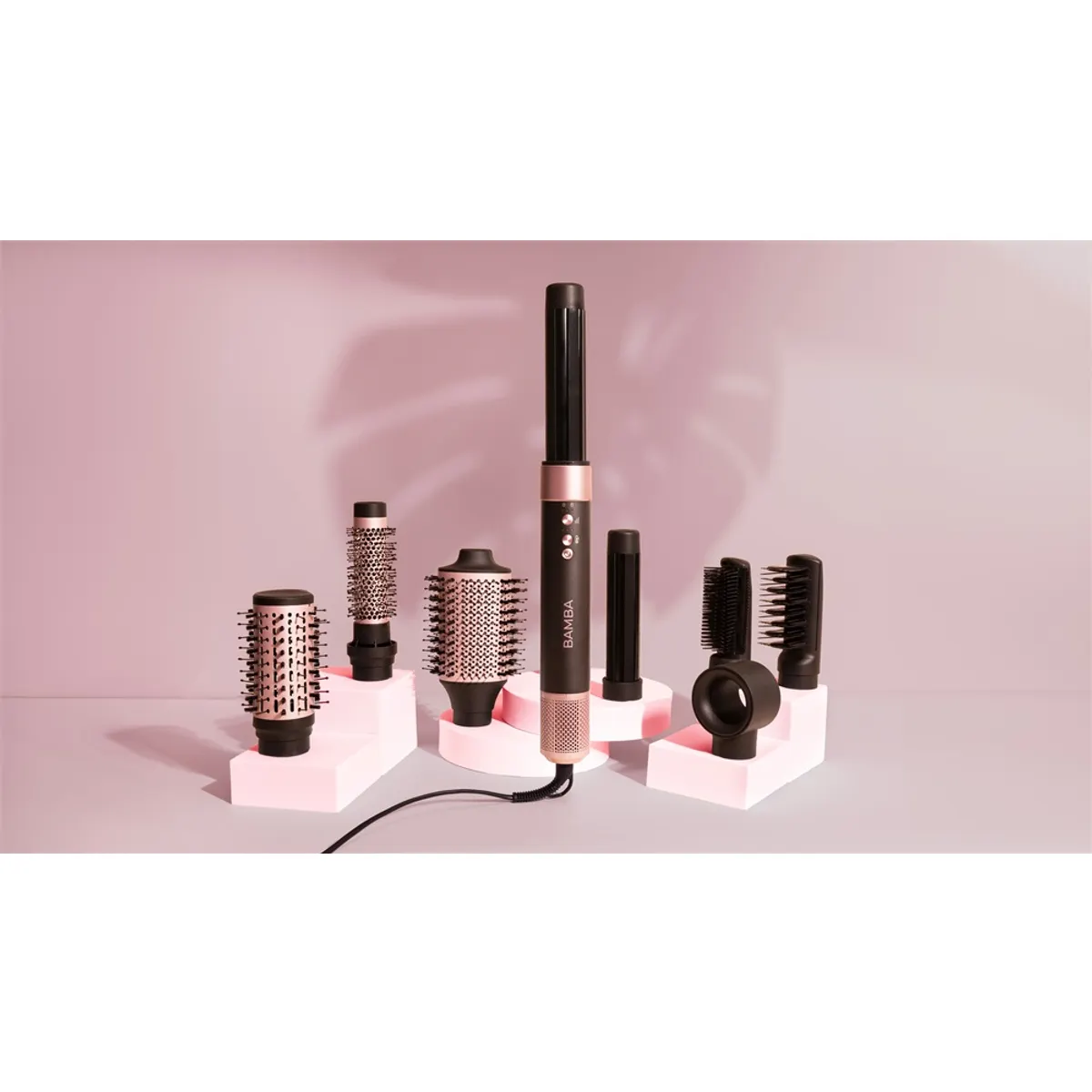 CECOTEC 3464 Bamba CeramicCare AirGlam fekete hajformázó 8 fej kerámia bevonatú fejek Coanda technológia Valódi ion technológia 1400 W 110000 rpm #1