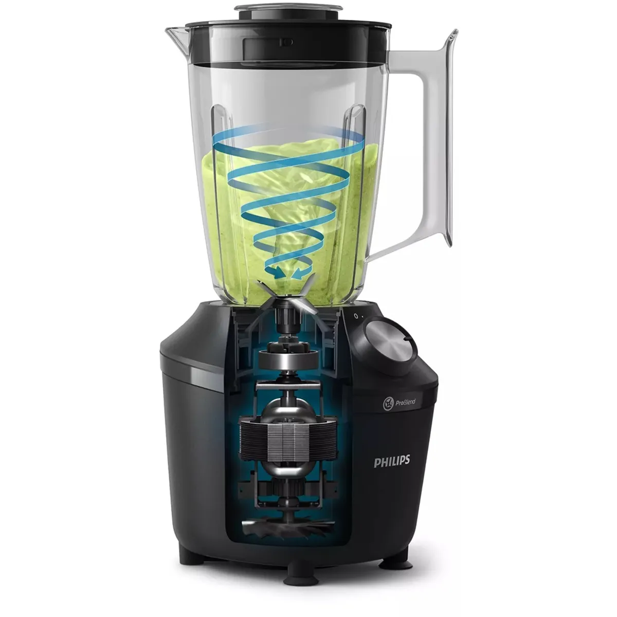 PHILIPS HR2191-01 asztali mixer 2 L 600 W, 4 sebesség, pulzus, jégkásítás, rozsdamentes penge SAN edény, fekete #3