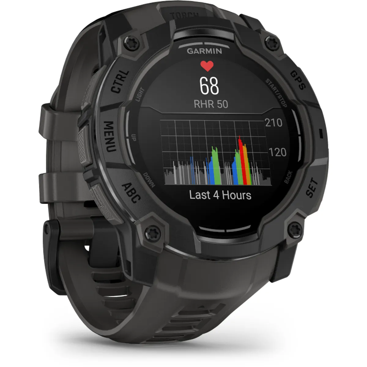 Garmin 010-03020-00 Instinct 3 50mm AMOLED 1.3" gps fekete szilikon szíj #3